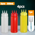4pcs Squeeze Bottles | 3-Hole Condiment Bottle