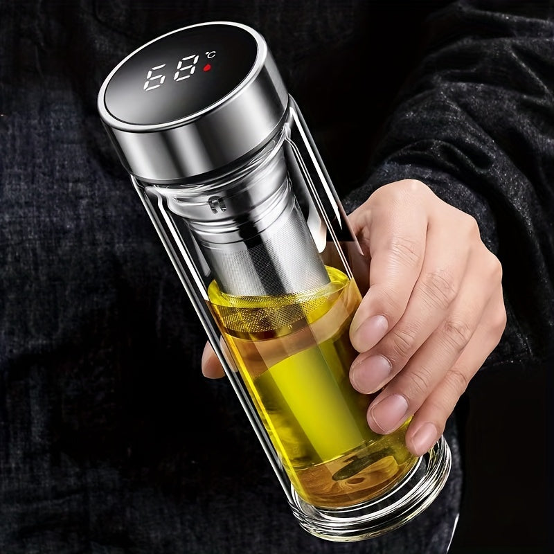 Set Of Double-layered Glass Tea Cups With Tea Filters