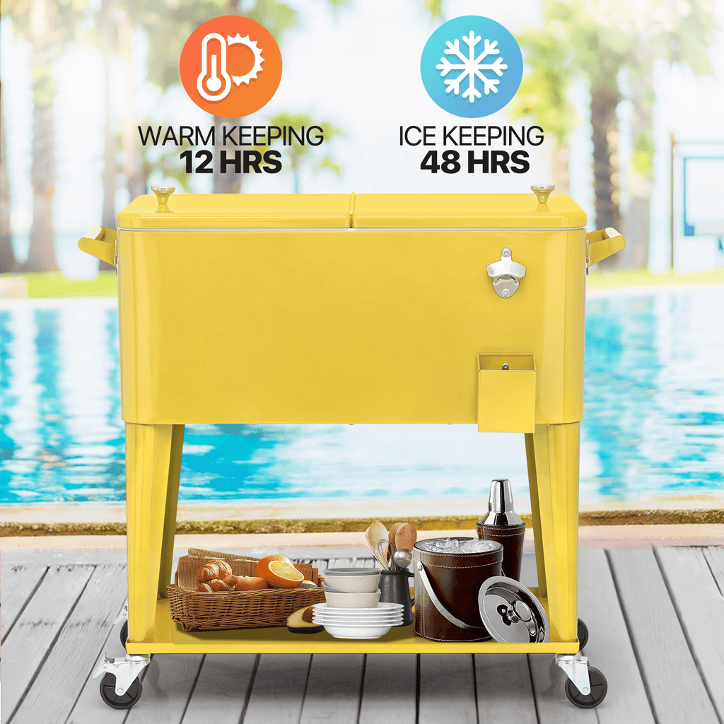 MADOG 80 Quart Rolling Ice Chest Cart