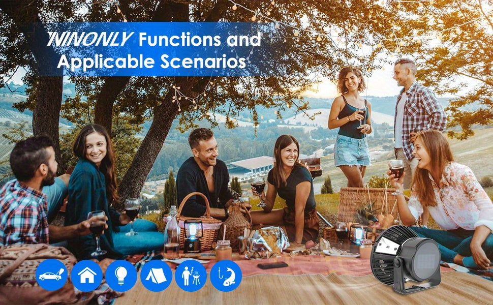 4000mAh Rechargeable Solar Powered Ceiling Fan with LED Lantern
