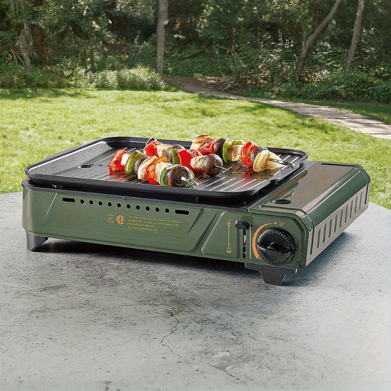 Outdoor Butane Griddle, 7650 BTU with 15"x12" Cast Aluminum griddle
