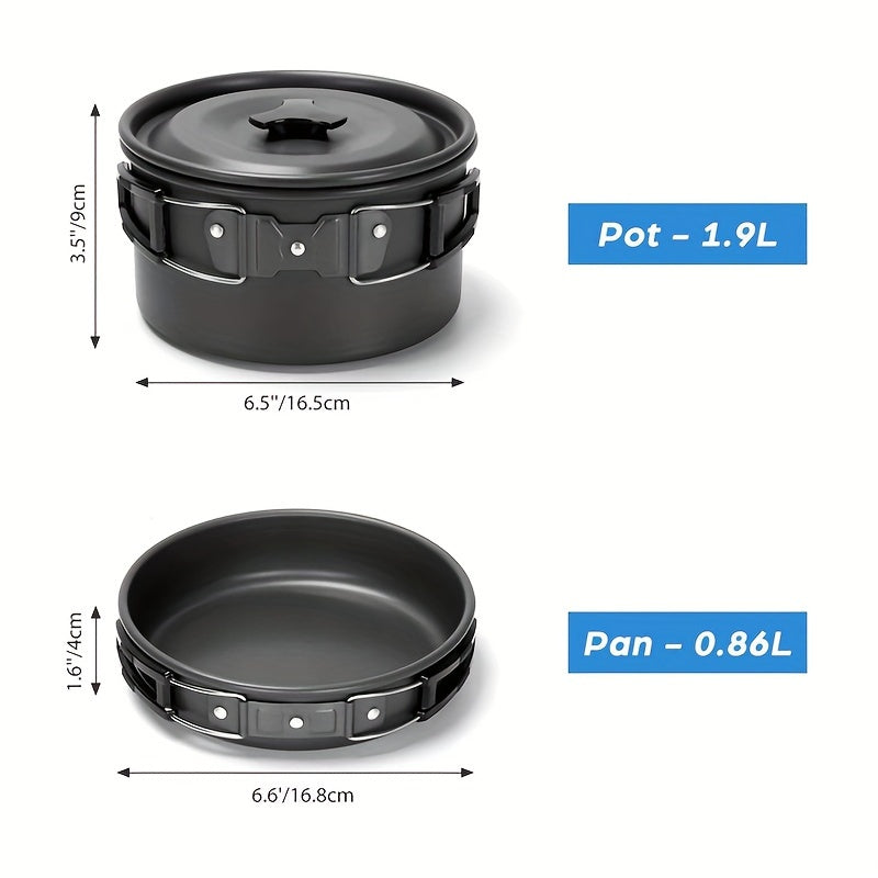 2-3 people camping portable combination pot set