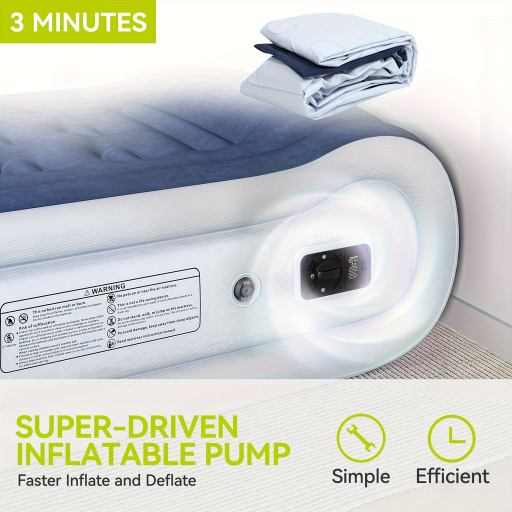 Yarsca Twin Air Mattress with Integrated Pillow