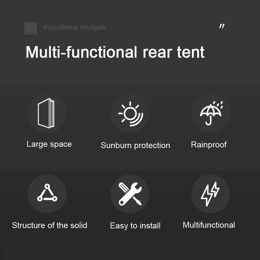 Car Rear Tent - Spacious Canopy, Waterproof