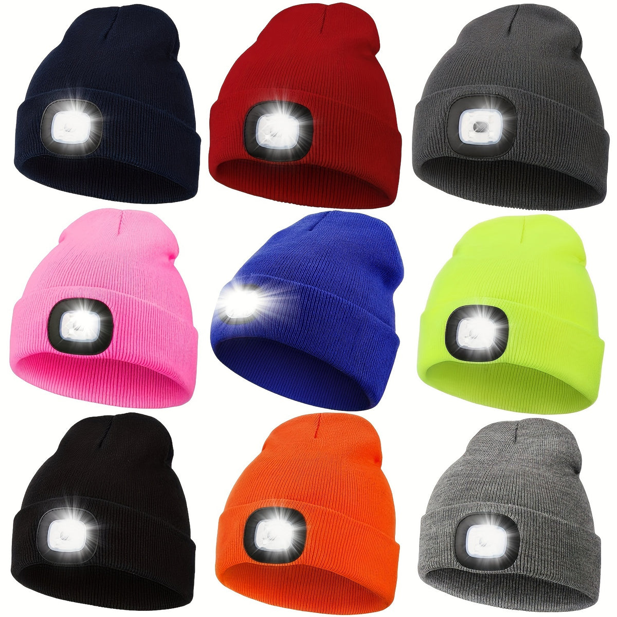 1pc Unisex Beanie Hat With LED Light