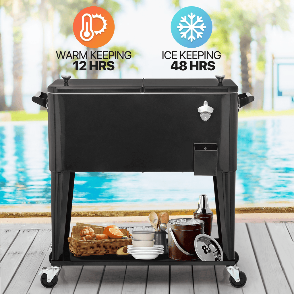 MADOG 80 Quart Rolling Ice Chest Cart