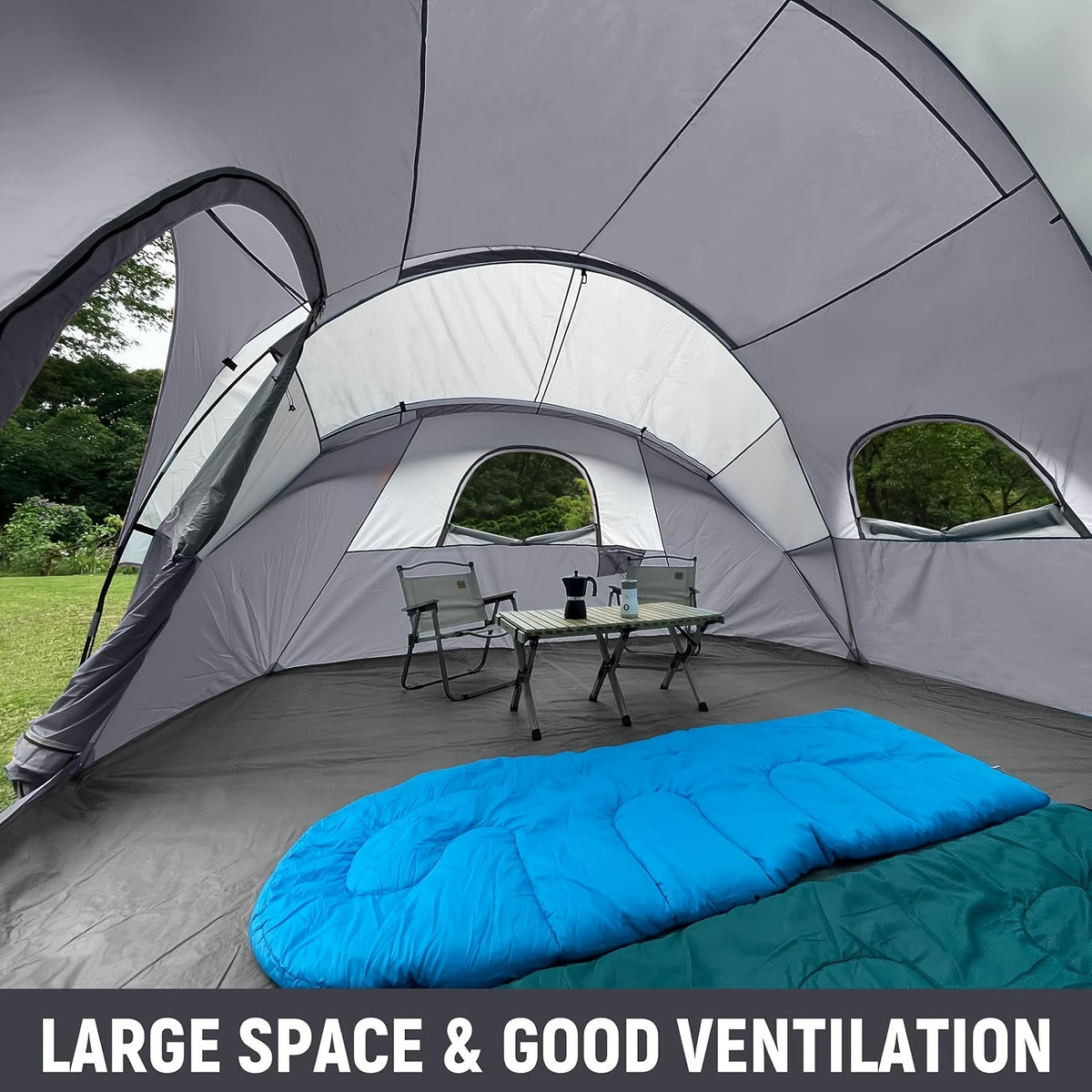 10 Person Camping Tent - Portable Easy Set Up Family Tent for Camp