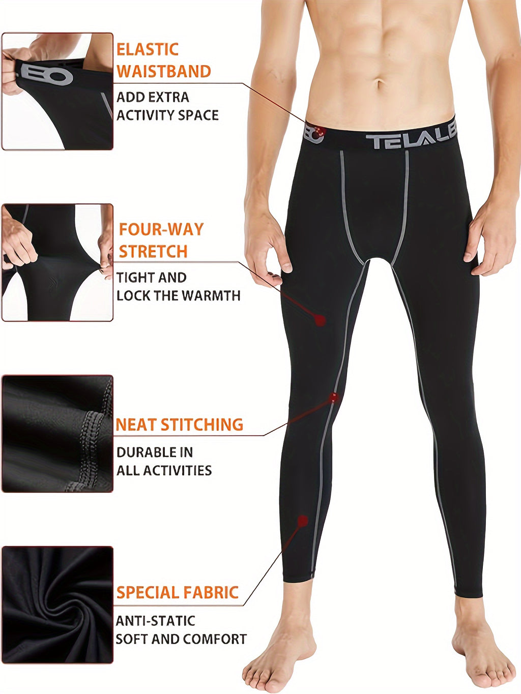 4 Set Mens Thermal Underwear