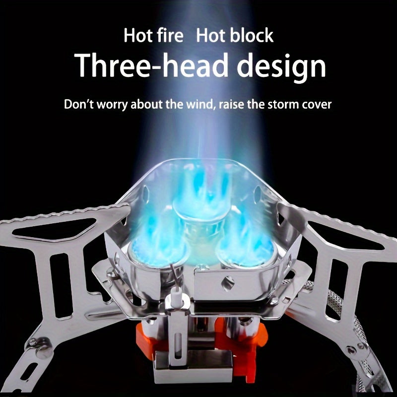 3500W/6800W Portable Folding Gas Stove With Fuel Tank, Electric Ignition, Carry Case
