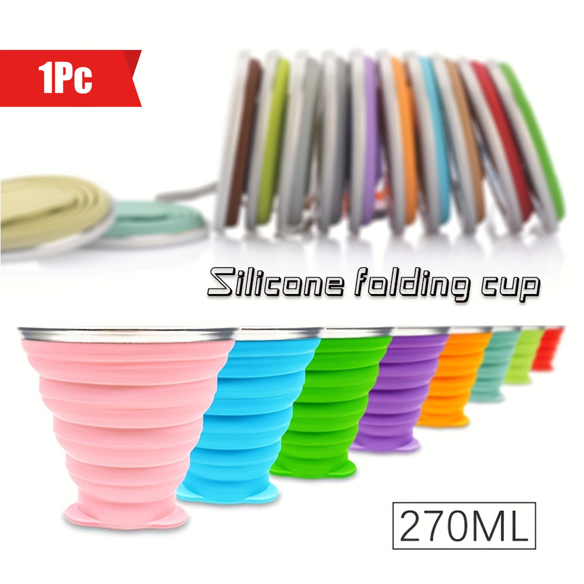 270ml Durable Silicone Folding Water Cup