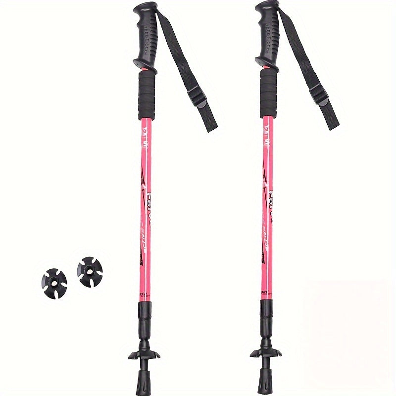 2pcs, Aluminium Alloy Telescopic Hiking Stick