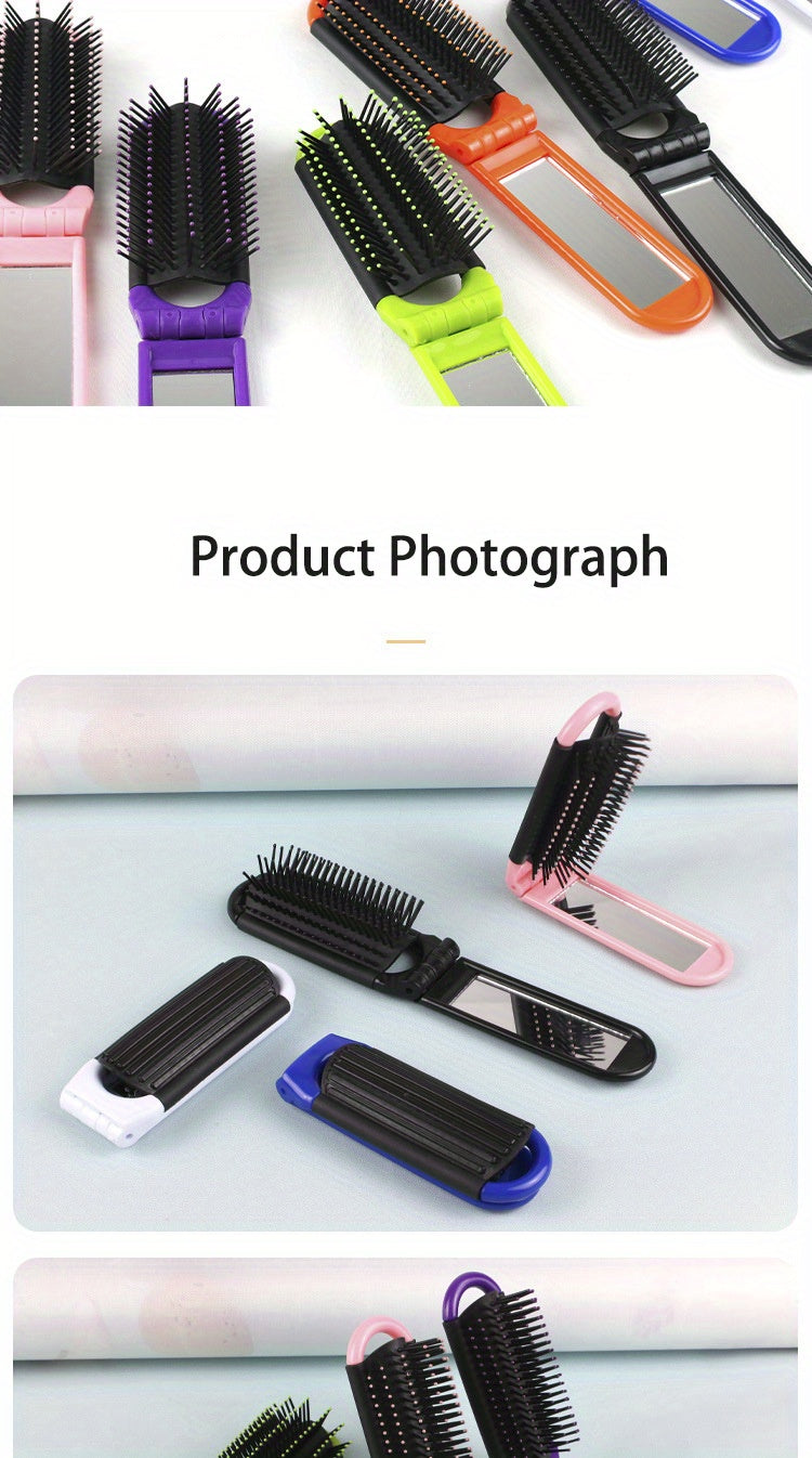 Compact Travel Hair Brush - Ultra-Portable, Foldable, Pocket-Sized