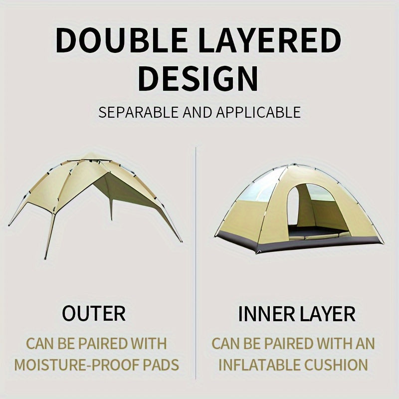 4-Person Family Camping Tent with Quick Setup