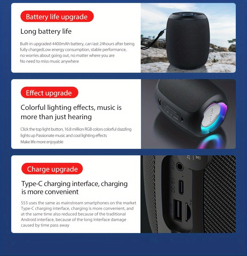 10W Wireless Speakers, Outdoor Portable