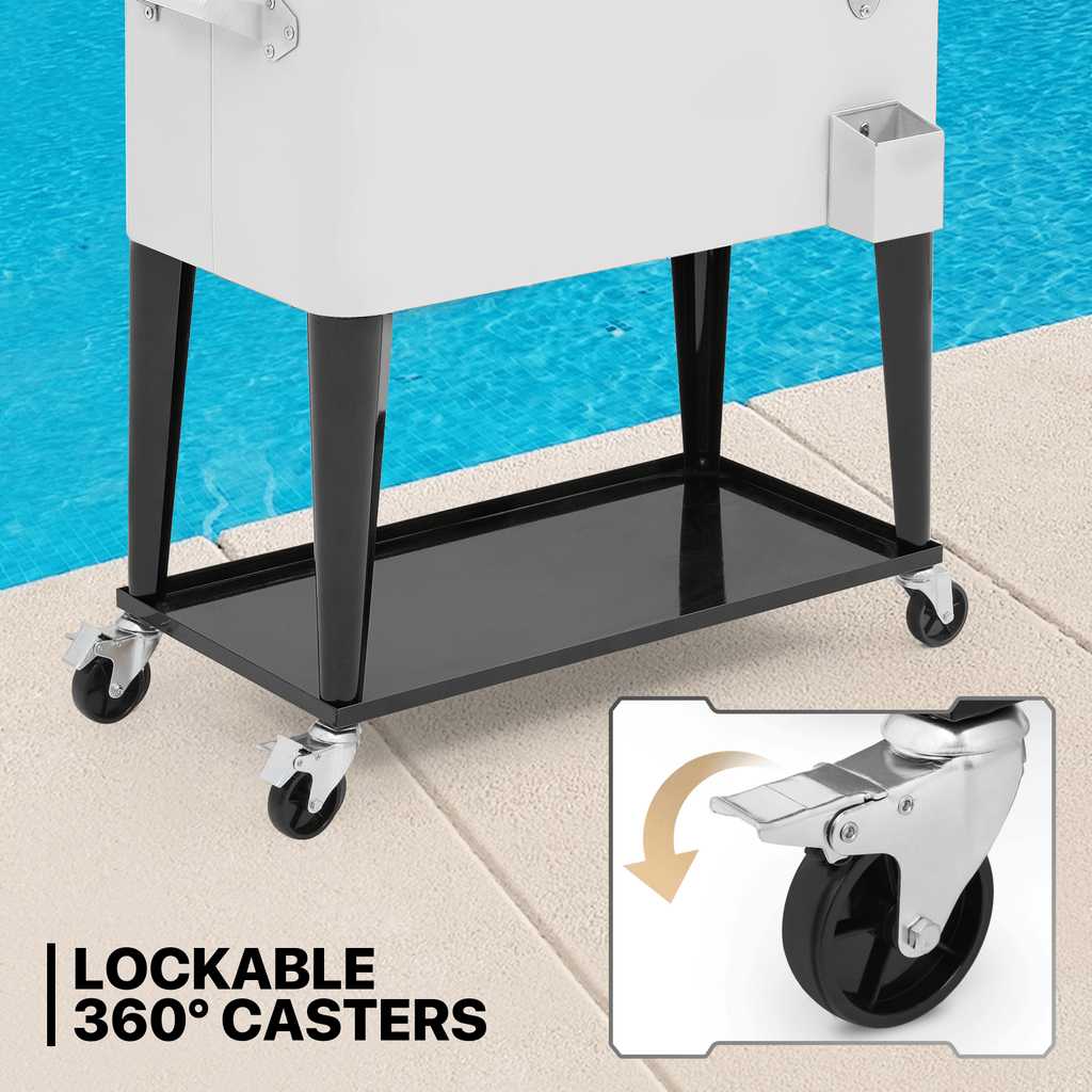 MADOG 80 Quart Rolling Ice Chest Cart