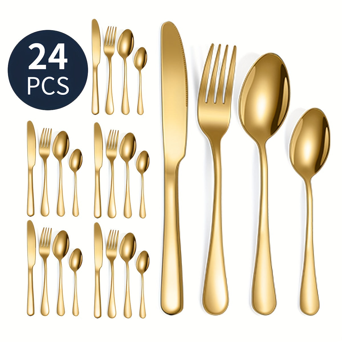 16pcs/24pcs tableware stainless steel knife, fork and spoon set
