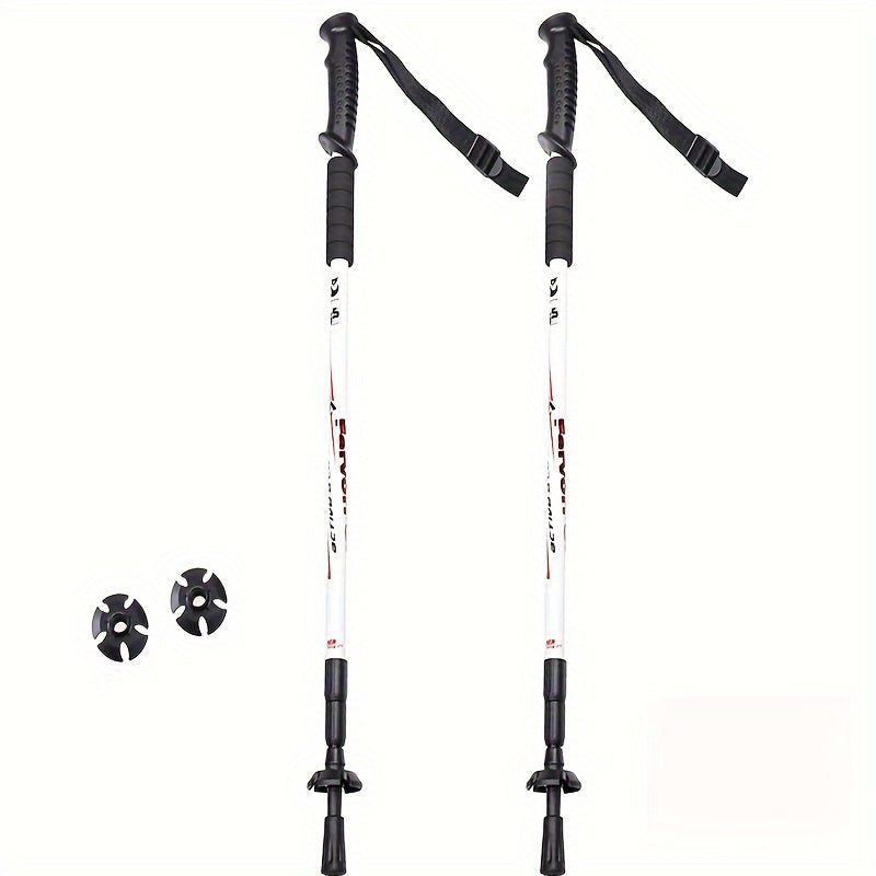 2pcs, Aluminium Alloy Telescopic Hiking Stick