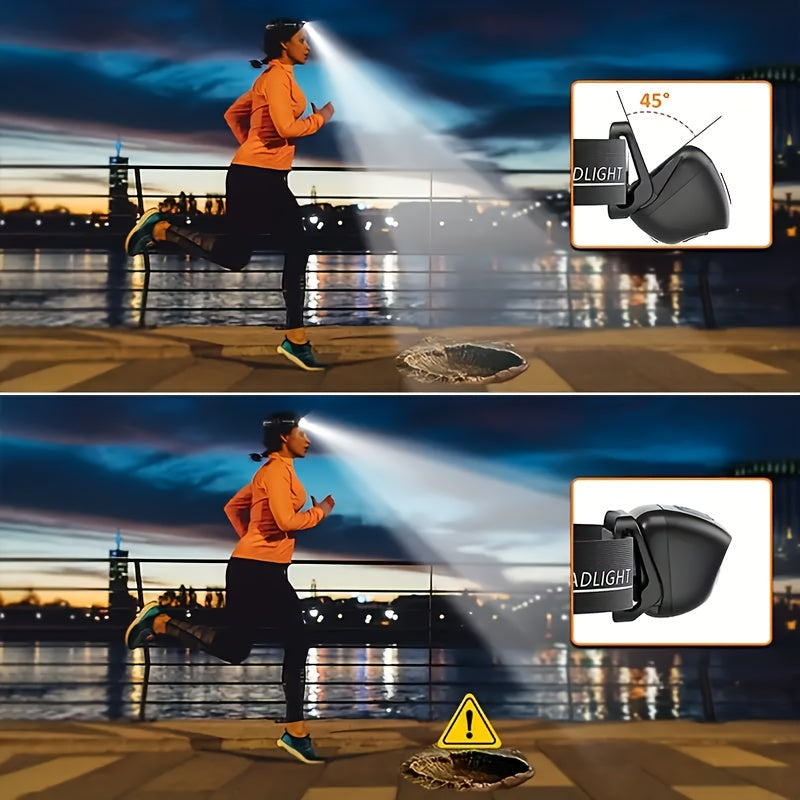 LED Super Bright Wave Induction USB Charging Mini Headlight