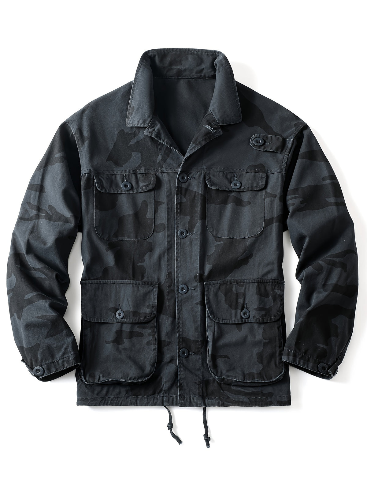 Men's Stylish Camo Cargo Windbreaker Jacket - Water-Resistant
