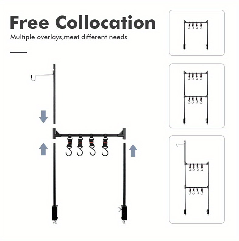 Aluminum Alloy Folding Hanging Rack With Detachable Hook