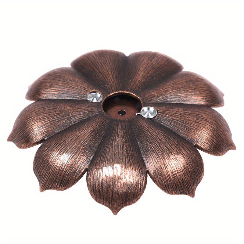 Alloy Incense Holder  Lotus Censer, Copper Golden Hollow Metal