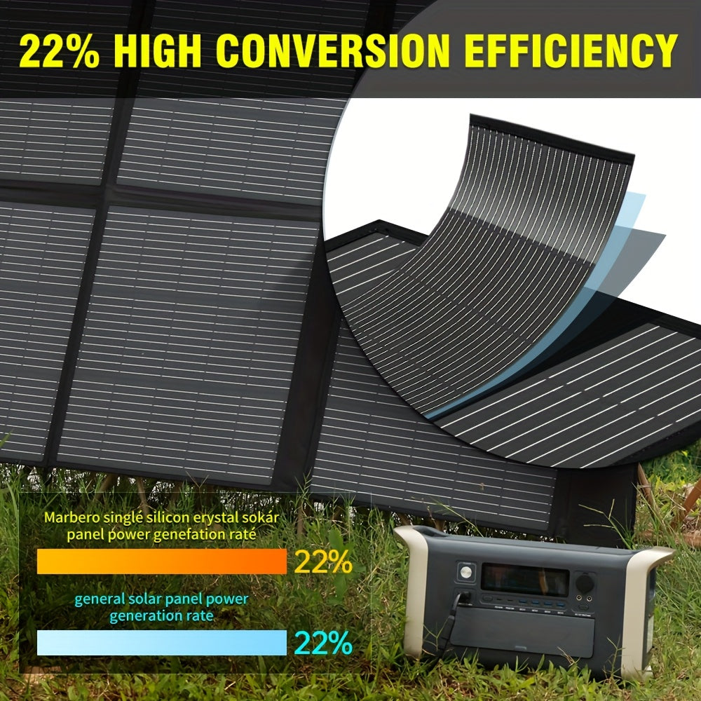 200W Portable Solar Panel with Adjustable Kickstands & Foldable Design