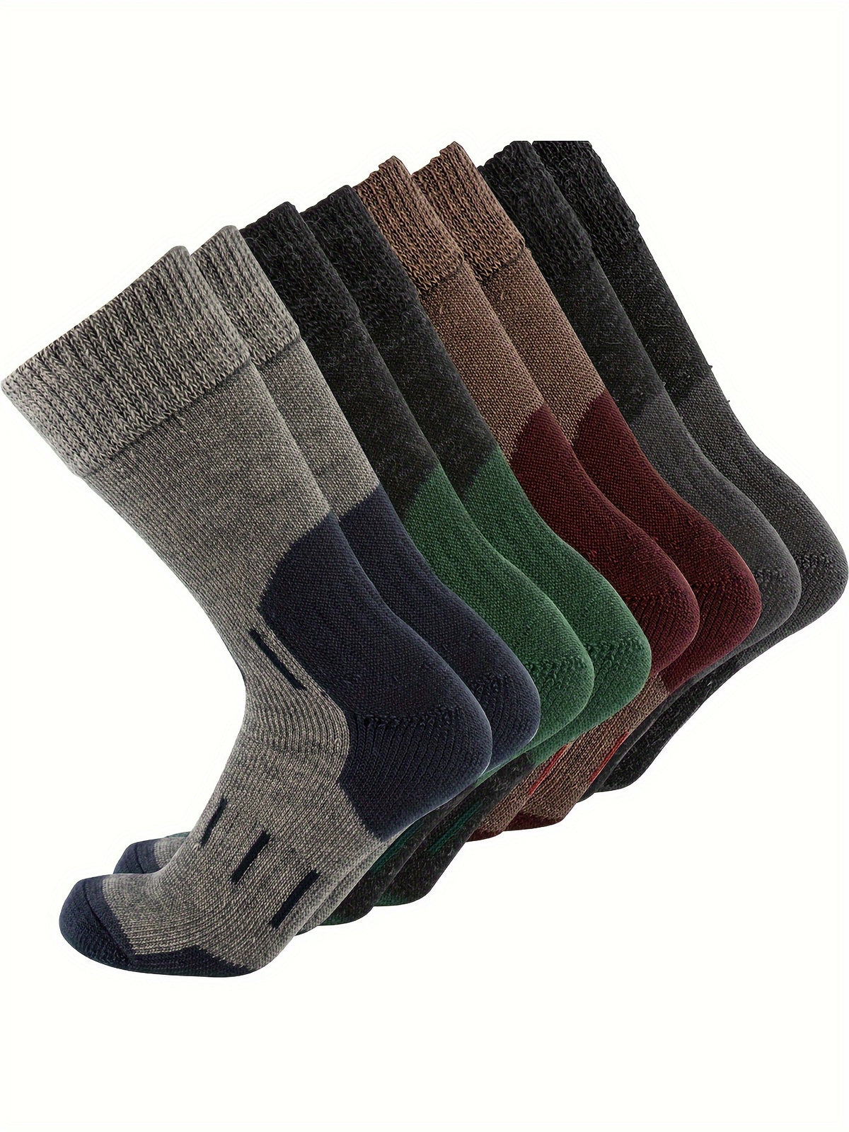 4pcs Men's Wool Wool Athletic Socks - Warm, Moisture-Wicking Mid-Calf Crew Socks