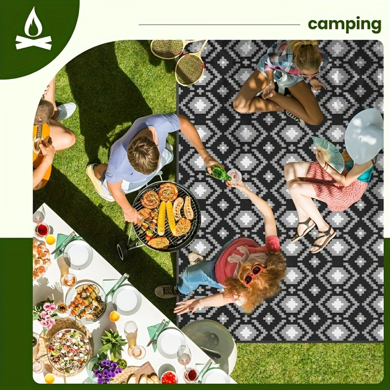 Outdoor Rug, Plastic Straw Reversible Mats Waterproof, Portable