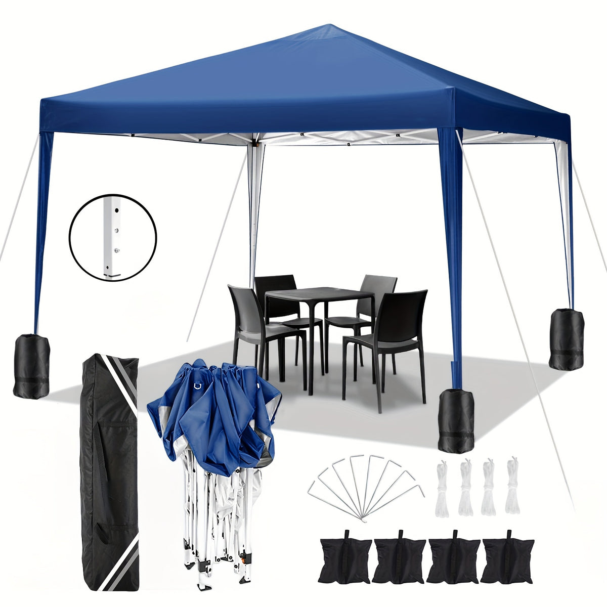 10x10 Ez Pop Up Canopy Tent, UPF 50+ Waterproof