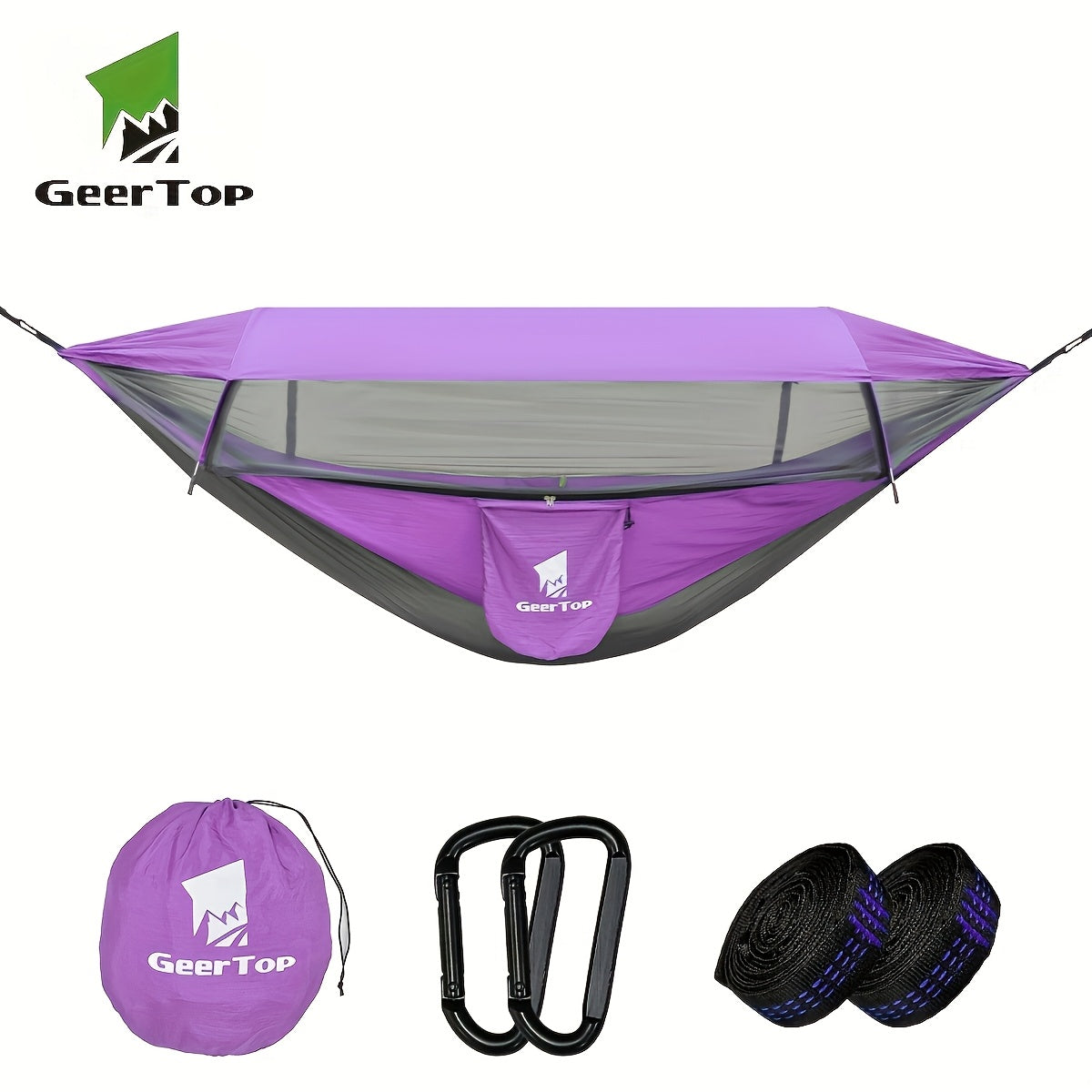 3-in-1 Outdoor Hammock | Double Sleep Rest Camping Hammock with Mosquito Net