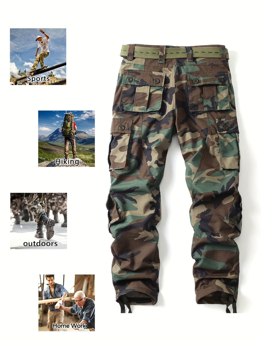 Men's Camouflage Cargo Pants - Comfortable, Durable, Multi-Flap Pocket
