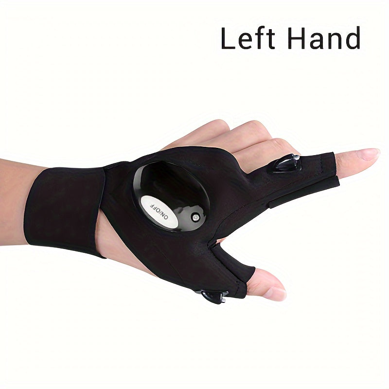1/2pcs LED Flashlight Gloves - Hands-Free Lights for Camping