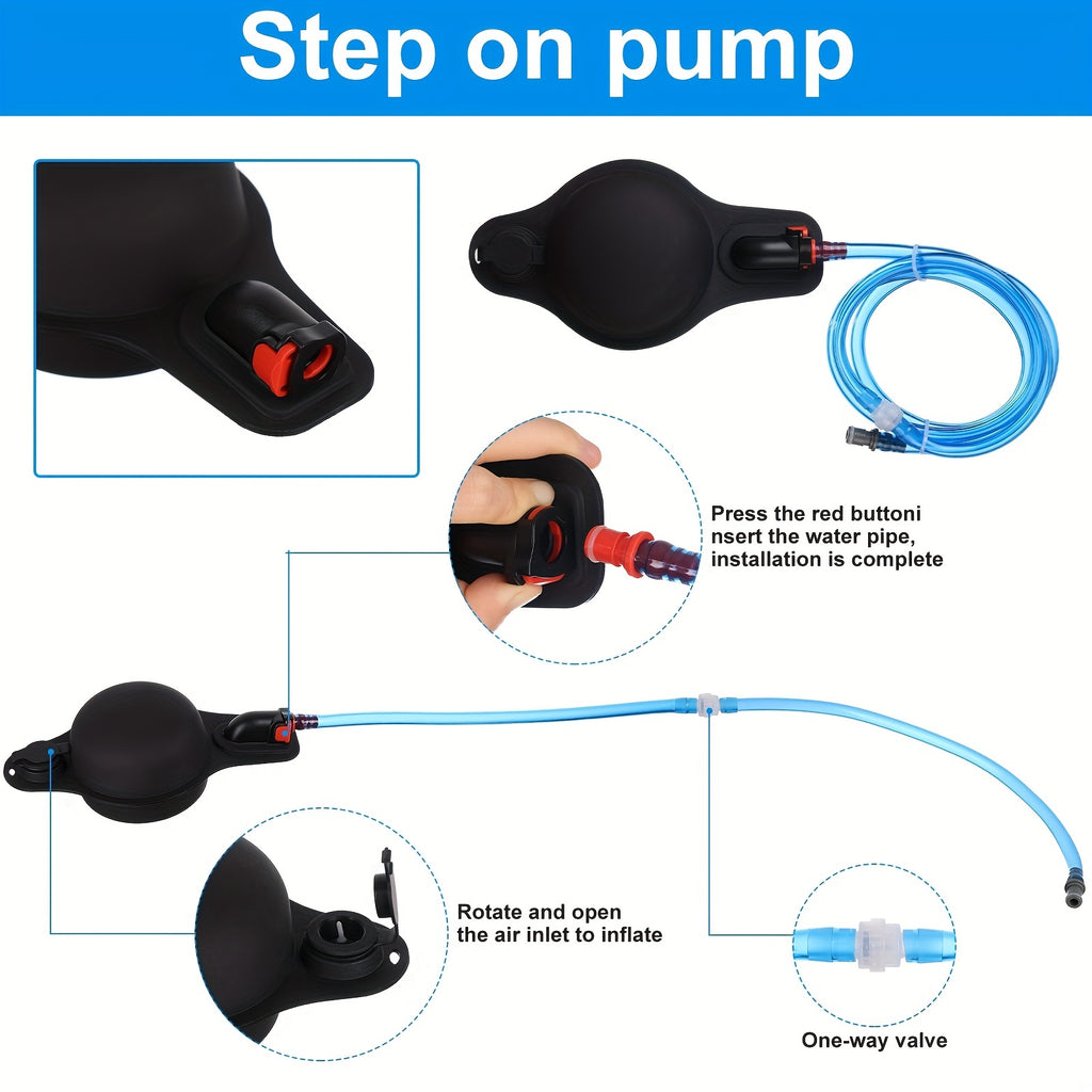12/20L TPU Portable Camping Shower Bag-Easy Fill with Foot Pump