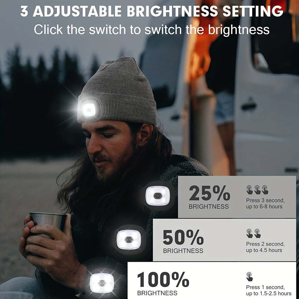 1pc Unisex Beanie Hat With LED Light