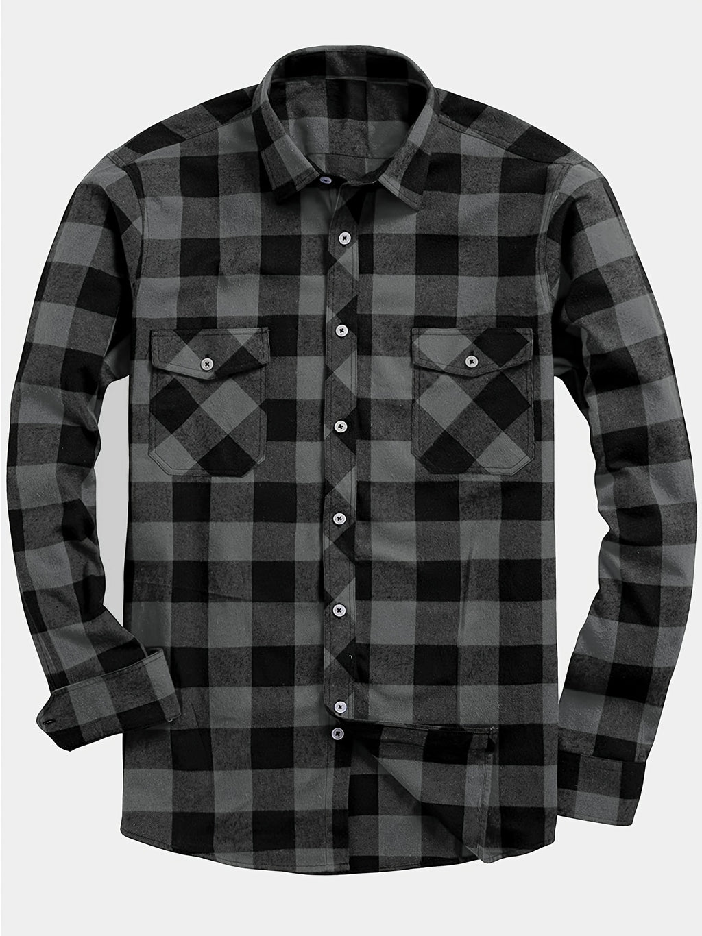 3pcs Stylish Plaid Pattern Long Sleeve Button Down Shirts