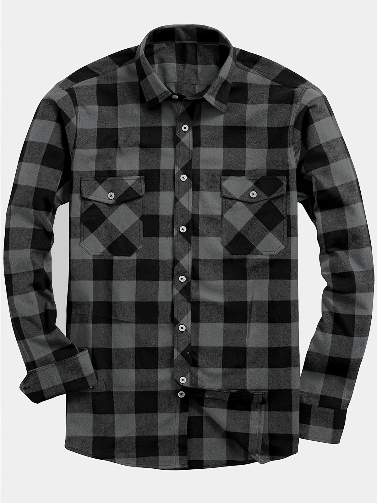 3pcs Stylish Plaid Pattern Long Sleeve Button Down Shirts
