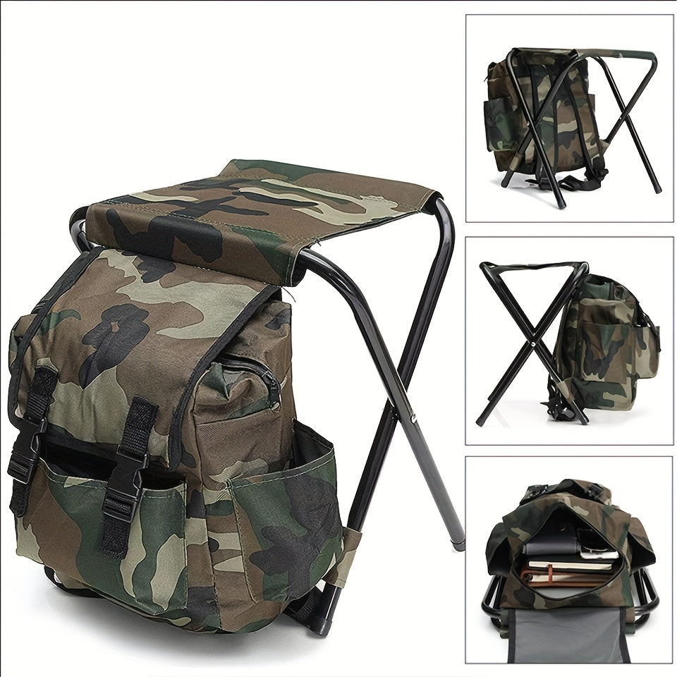 1pc Folding 2 in 1 Camping Chair Backpack
