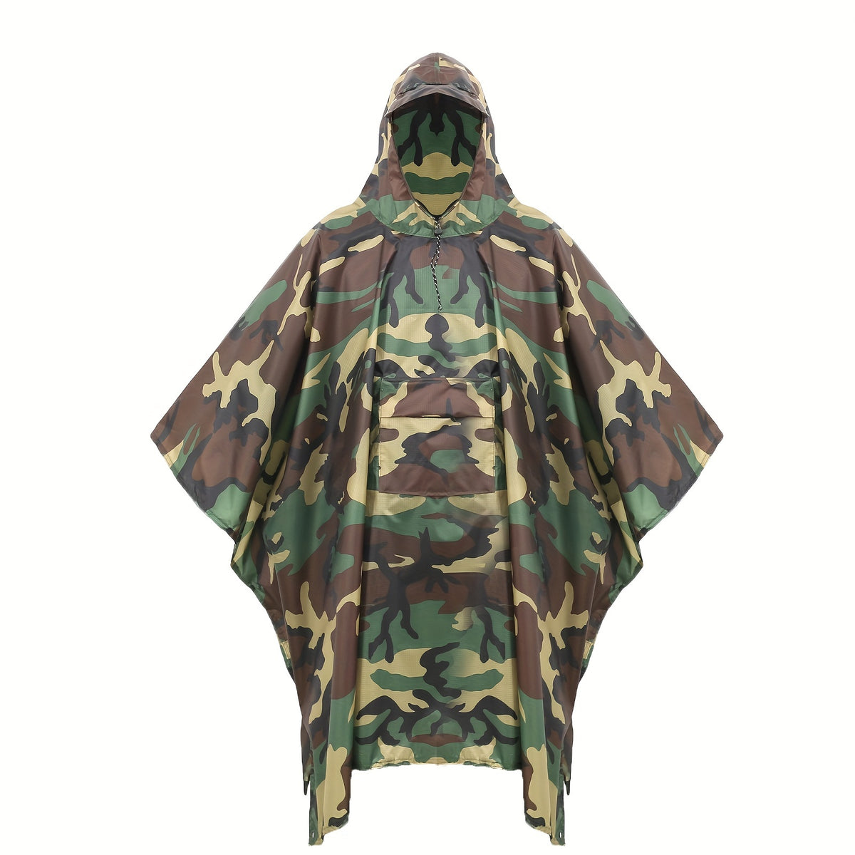 Camouflage Rain Poncho For Adults, Raincoat For Camping Hiking Walking