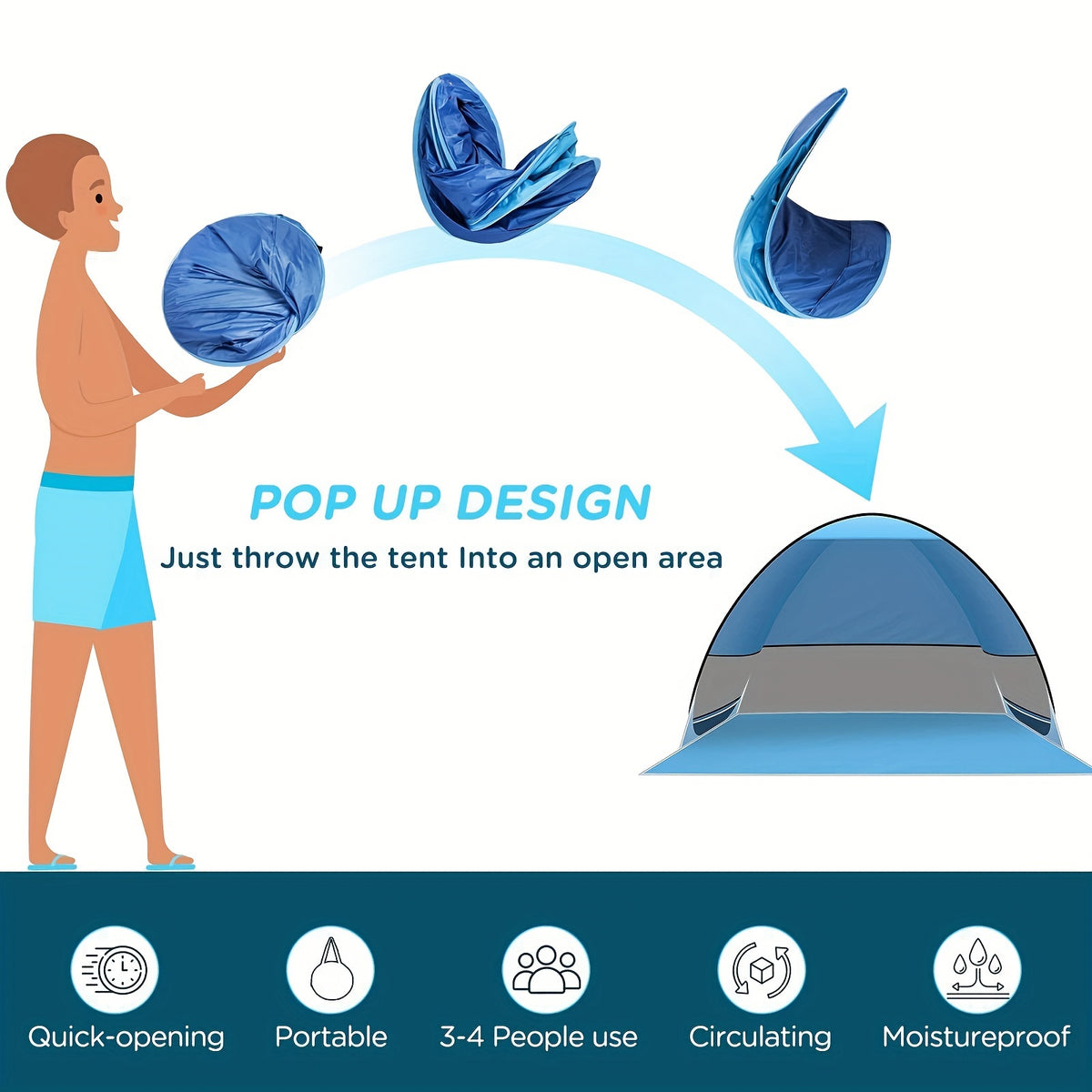 Pop Up Beach Tent Portable Sun Shade Shelter