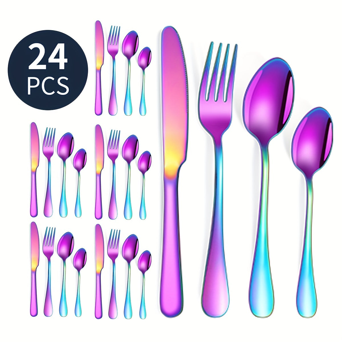 16pcs/24pcs tableware stainless steel knife, fork and spoon set