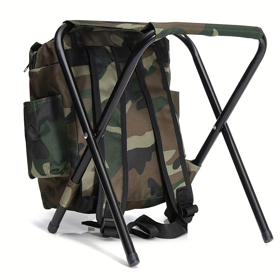 1pc Folding 2 in 1 Camping Chair Backpack