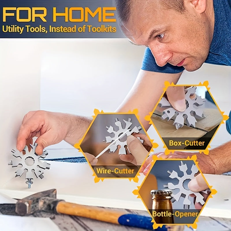 Durable Snowflake Multifunctional Tool Kit - 18 Essential Tools in One