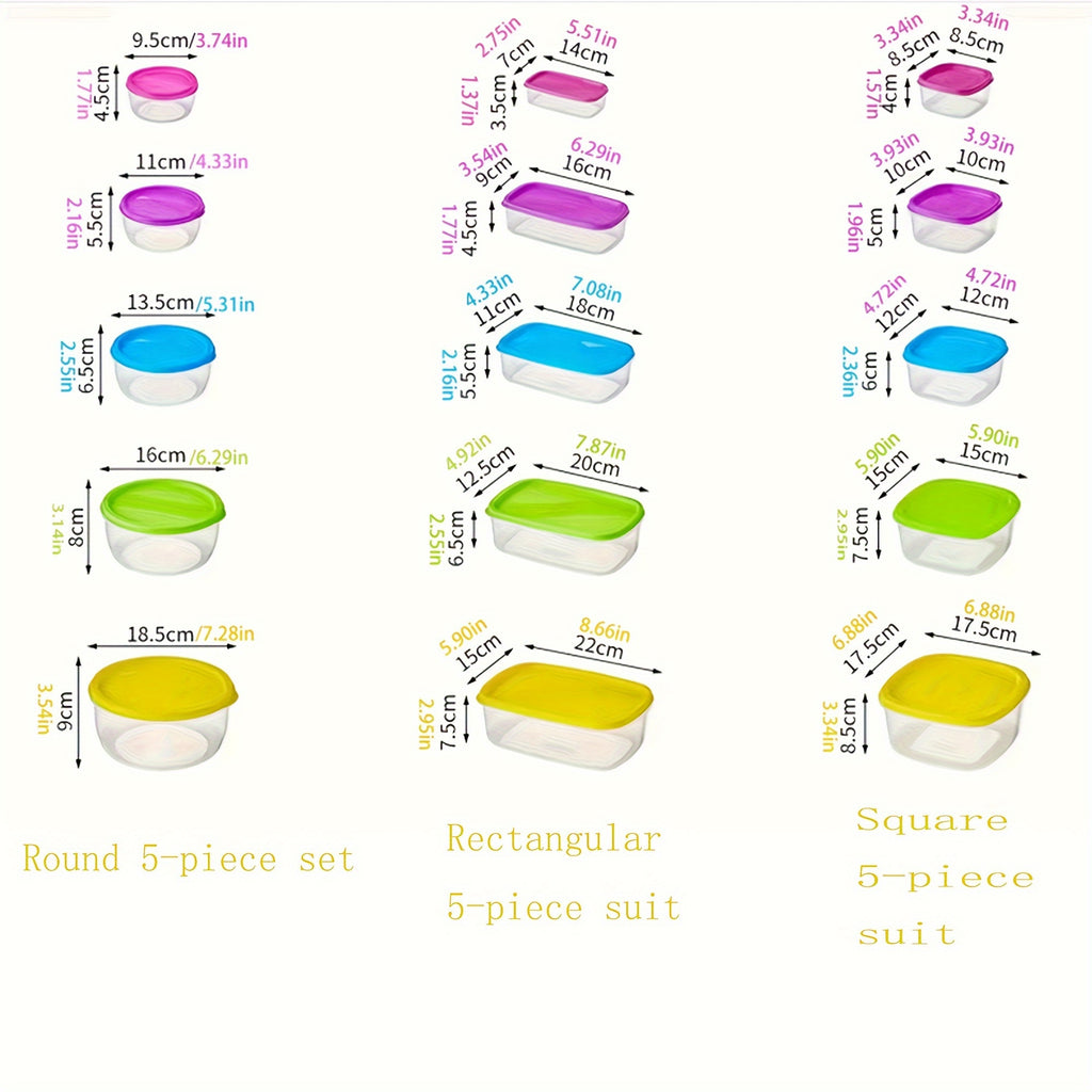 Fresh-keeping Box 4/5/6pcs Set with Lid Food Storage Container