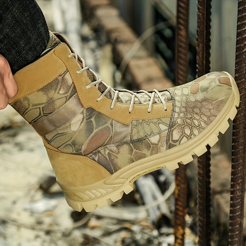 Men's Tactical Boots - Non-slip High-top Lace-up Fleece Warm Boots