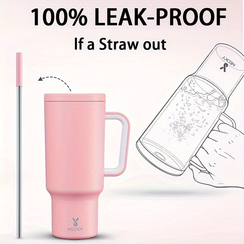 40oz Stainless Steel Tumbler With Lid And Straw - Insulated
