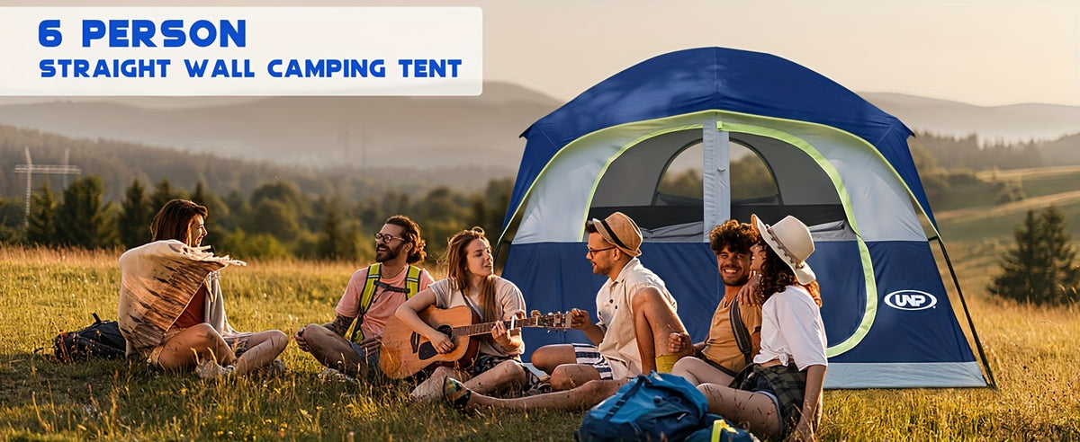 6 Person Waterproof Windproof Easy Setup, Double Layer Family Camping Tent
