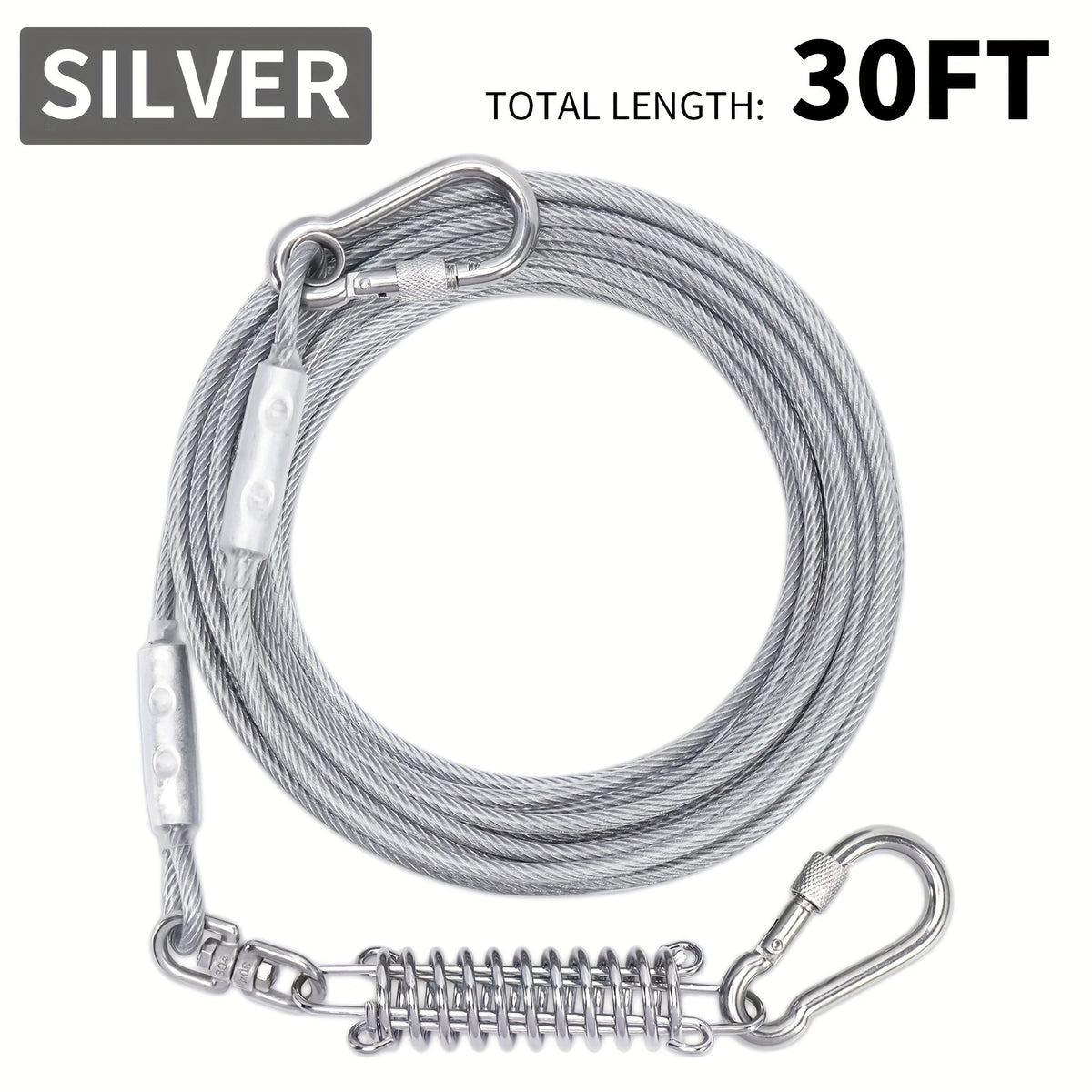 Pet Tie Out Cable For Dogs, 10/20/30ft