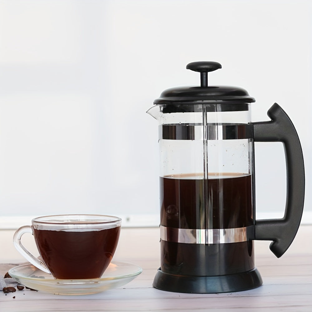 34oz French Press Coffee Maker - Heat-Resistant Thick Glass, 304 Stainless Steel
