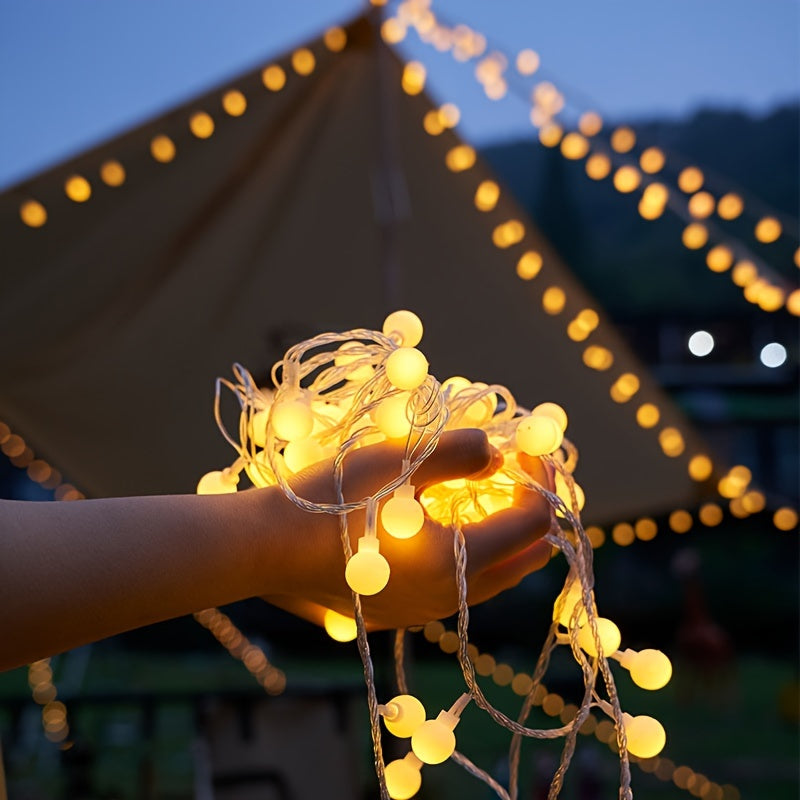 20/40/80 LED Warm White String Lights - Battery-Powered Round Globe Lights