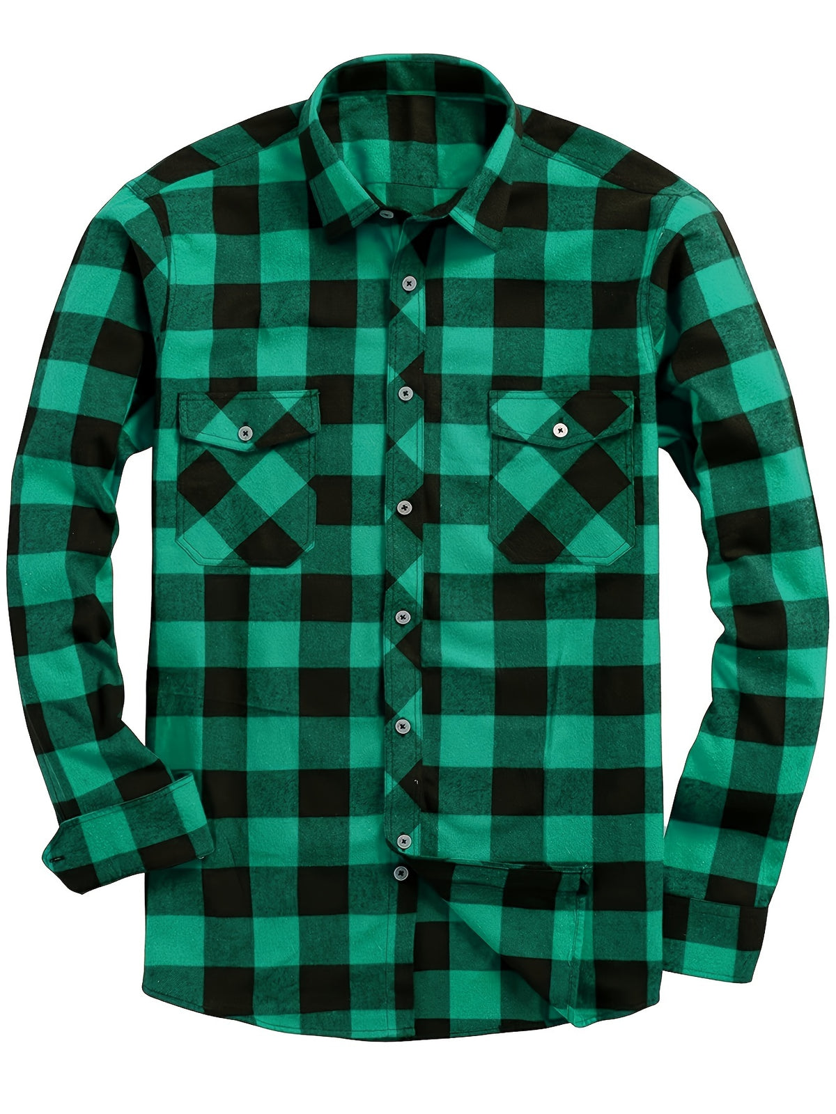 3pcs Stylish Plaid Pattern Long Sleeve Button Down Shirts